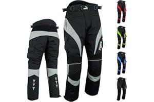 Dimex Motorcycle Trousers for Men- Waterproof Motorbike Clothing Armor Elastic Jeans Protective Reflector Pants with Cargo Pocket Grey_42
