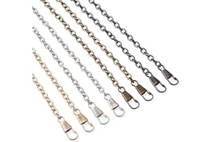 BB BEADTHOVEN Beadthoven - 8 cinghie a catena per borse, 120 cm, in ferro, piatte, con fibbie in metallo, per borse a tracolla, portafogli, pochette, 4 colori