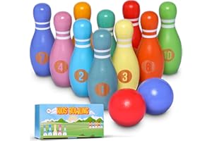 Pink Papaya Gioco a cono XL per bambini, set da 12 pezzi, giocattolo per esterni e interni, in legno certificato FSC, istruisce e promuove il tuo bambino