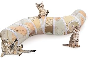 Hedgeink Tunnel pour Chat en S–Tunnels de Jeu avec Jouets, Tunnel Pliable pour Chat d’Intérieur, Lapin, Cochon d’Inde, Furet, Hamster, Chiot, Chaton