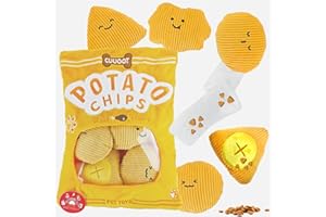 CUUOOT Hundespielzeug Kleine Hunde,Crinkly Squeaky Hundespielzeugs Interaktives Plüsch Hundespielzeug spielzeug Puzzle und Bereicherung Spielzeug für kleine, mittlere und große Hunde (Potato-chips-01)