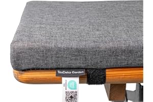 ‎TEXDEKO TexDeko® Ecolen Bierbankauflage gepolstert 220x25x4 cm XL für Bierzeltgarnitur mit Anti-Rutsch Boden, wasserabweisend & UV-Schutz, Waschbarer Bezug mit Reißverschluss (Grau)