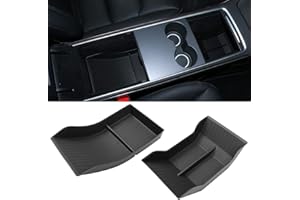 Sucxyor 2PCS Compatibile con Tesla Model 3 Portaoggetti 2021 2022 2023 Center Console Organizer Compatibile con Tesla Model Y Cassetto Scatola Portaoggetti 2019 2020 2021 2022 2023 - TPE