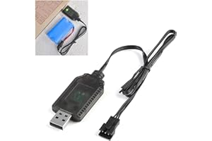 CLYDEWY 7.4V USB Charger Cable with SM-3P Plug Lipo Rechargeable Battery With Usb Charging Cable for RC Car/RC Plane/RC Tank/RC Boat Drone Quadcopter Airsoft and Other Remote Control Toys