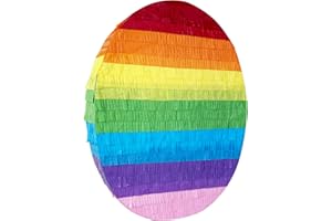 UNIIDECO Rainbow Pinata, Small Colorful Easter Egg Piñata Mexican Pinata for Girls Boys Adults Birthday Party Holiday Decorations