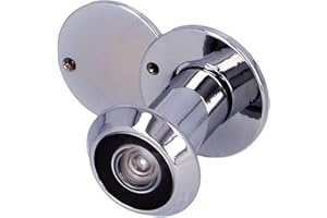 Amig - Judas de Porte Superangle en Laiton | Vision Large pour Sécurité | Facile à Installer | Résistant aux Rayures | Chrome Brillant, Diamètre 14 mm, Laiton Chrome Brillo
