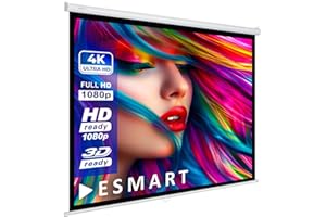 ESMART Economia EXR Schermo di rollo manuale 257 cm Immagine 240 x 240 cm (134") | Formato 1:1 | Schermo per proiezione proiettore home cinema Schermo per tende a rullo LCD LED