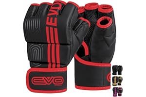 EVO Fitness Guantillas MMA Hombre Mujer Artes Marciales Mitts Grappling Sparring Guantes MMA Muay Thai Guantillas Saco Boxeo Combat Sports Guantillas Boxeo Guantes Kick Boxing