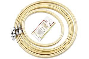 SZCXDKJ 4Pcs 4 Sizes Round Bamboo Embroidery Hoop Circle Cross Stitch Hoop Ring for Craft Sewing,with Gold Eye Embroidery Needles,Embroidery Hoop