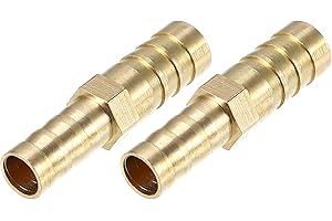 X AUTOHAUX 2 Pcs 10mm - 8mm Straight Shaped Barb Brass Hose Fitting Connector