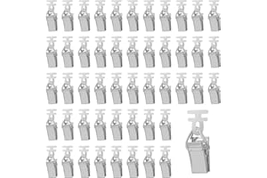 JETOHIX 50 Pieces Curtain Clips, Flexible Metal Curtain Clips, Clip on Curtain Rail Hooks, Hanging Clips Metal for Home Window Decoration Photos Art Craft Displays