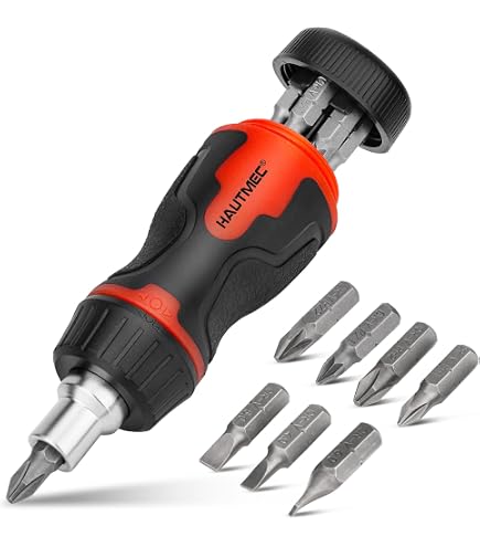13-in-1 Stubby Ratcheting Screwdriver Set - Magnetic Tip, High Torque, Multi-Bit Kit