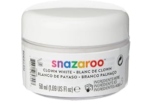 Snazaroo 1198200 dziecięcy makijaż, przyjazny dla skóry, hipoalergiczny makijaż twarzy na bazie wody, do malowania wodą, nie zawiera parabenów, biały klun, doniczka 50 ml