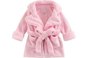 Carolilly Peignoir de Chambre Polaire Enfant Bébé Unisexe Robe de Chambre Doux et Chaud avec Ceinture (12 Mois à 6 Ans)