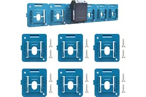 Batterihållare för Makita 18 V 14,4 V batterier – uppsättning med 6 vägghållare, batterihållare med 12 skruvar, kompatibel med Makita BL1860 BL1850 BL1840 BL1830, robust hållare för verkstad och