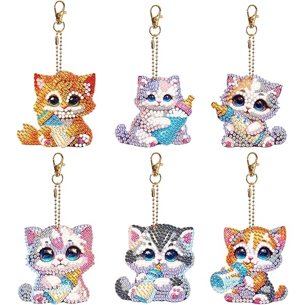 5D DIY Pittura Diamante Portachiavi Pinguino Portachiavi Fai da Te,Pittura Strass Ricamo Portachiavi Ciondolo,Portachiavi per Decorazione Zaino Borsa Borsetta