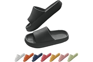 Hoomall Pantoufles Claquettes Femmes Hommes Ultra Doux Claquettes de Douche Antidérapante Confortable Chaussures Slides Eté Chaussons de Piscine Plage Maison Intérieur