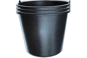 Wohnkult Stella Lot de 3 seaux de construction pour chantier - Noir (12 litres)