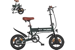 ‎ESKUTE ESKUTE E Bike Herren F200, 14 Zoll Klapprad Elektrofahrrad, 36V 7.8Ah Akku Lange Reichweite bis 50KM, Mini Faltbike mit Handyhalterung & USB-Ladeanschluss, Leichtes E-Bike für Städtische Pendler