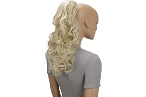 ‎CAISHA CAISHA by PRETTYSHOP 45cm Lang Haarteil Zopf Pferdeschwanz Haarverlängerung Mit Kordelverschluss Voluminös Gelockt Hellblond Mix PH32