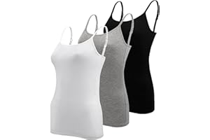 BQTQ 3 Pieces Vest Top for Women Basic Camisole Adjustable Spaghetti Strap Tank Tops for Women and Girls