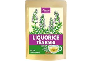 TeeLux Liquorice Tea Bags 100 Count, Pure Natural Liquorice Roots, Sweet Herbal Tea, Caffeine Free, Biodegradable Tea Bags