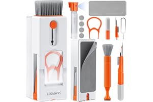 sampoet 11 in 1 Keyboard Cleaning Kit, Laptop Cleaner Tool, Earbud Airpods Cleaner Pen, Electronic Screen Polish Cleaning Cloth and Brush for Computer, PC, Phone, Camera Lens