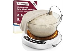 2-in-1 Sourdough Starter Warmer Pro - 2026 Upgrade Larger Heating Plate, Dough Temp Probe, 1°F Control (70–110°F), 24H Timer, Real-Time Monitoring, For Beginner Bakers Pro-WHT