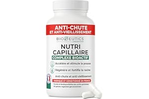 LABORATOIRE BIOCEUTICS Bioceutics Nutri Capillaire Complément Alimentaire Cheveux - Pousse Cheveux Anti Chute De Cheveux Homme Femme - Biotine Selenium Zinc Cuivre Fer Vitamine a B D E - 60 Gélules 30 Jours De Cure