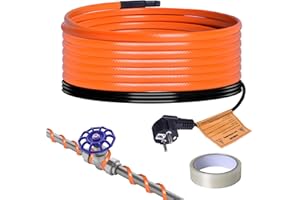 Plutohiker frostschutz heizkabel 6M, Selbstregulierendes temperatur heizkabel für Metall-/Kunststoff wasserleitung,pflanzen,palmen,hausrohren, Dachrinnen, Weidetrögen