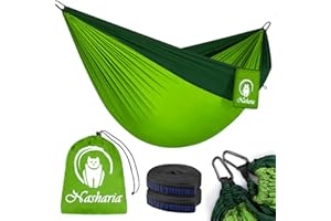 Nasharia Outdoor-Hängematte für Camping, geeignet für Wandern, 300 kg und atmungsaktives Material, Ultraleicht, sicher und wasserdicht, mit Tasche und Karabiner