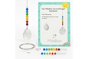 ‎MILABOO MilaBoo® Sonnenfänger Kristall Bastelset – DIY Suncatcher 6er Set oder Fertig Montiert – Bastelset Kindergeburtstag, Fensterdeko Lichtfänger, Mitgebsel Kinder, Garten Deko (DIY Bastelset)