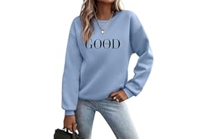 Minetom Pullover Damen Sweatshirt Briefe Drucken Langarm Rundhals Pulli Herbst Winter Frauen Buchstaben Druck Locker Casual Oberteil Sport Streetwear Sweatshirts ohne Kapuze Bluse Tops