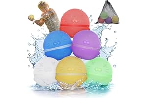 Bowfar Wasserbomben Wiederverwendbar, 6 Stück Wasserbomben Selbstschließend Magnetisch Eine Sekunde Schnellfuller, Wasserspielzeug Pool Spielzeug Strandspielzeug Wasserball für Sommer Kinder Outdoor