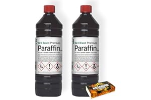 Bird Brand Premium Grade Paraffin 1L x 2 (2 litres) – Paraffin Oil for Greenhouse Garden Heater Oil Burner Lamps Torches with KasaBona Safety Matches - 1L (2)