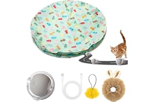 Kazaigou 360° Automatisch Katzenspielzeug Ball Elektrisch, 3 Arbeitsmodi Powerball Katze, Type-C Intelligente Hindernisvermeidung Interaktiver Spielball für Katzen, Katzen Powerball mit LED Licht