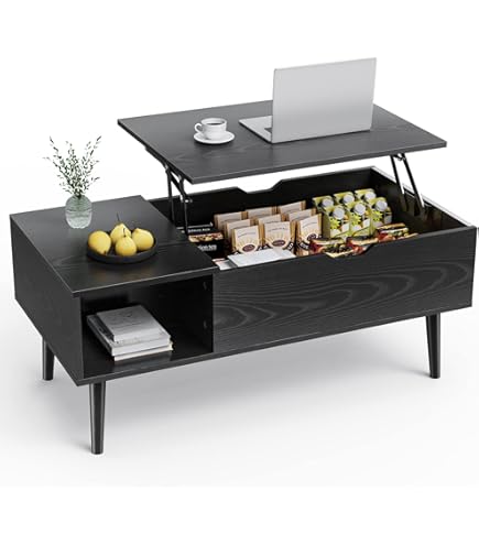 MSMOK Hoogglans salontafel, tafel met 4 laden, unieke kleurafstemming en lijnontwerp, opbergruimte onderaan. (wit en zwart