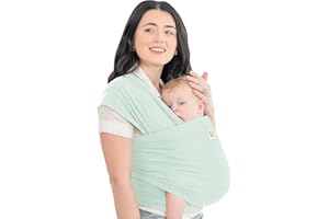 KeaBabies Baby Wrap Carrier - Tutto in 1 originale Breathable Baby Sling, Leggero, Mani Free Baby Carrier Sling, Baby Carrier Wrap, Baby Carriers per neonato, Neonato, Baby Wrap Carrier (Light Mint)