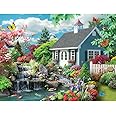 Bits and Pieces – 100 Piece Jigsaw Puzzle for Adults – Dream Landscape - Spring Flowers Birds Jigsaw Puzzle by Alan Giana, Completed Puzzle Size: 15" x 19"