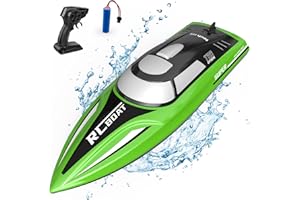TECH RC Remote Control Boat 2.4 Ghz with Rechargeable Battery 20 Minutes Time of Joy, Radio Control Boat and Waterproof Hull RC Racing Boat Toy for Childrens or Adults