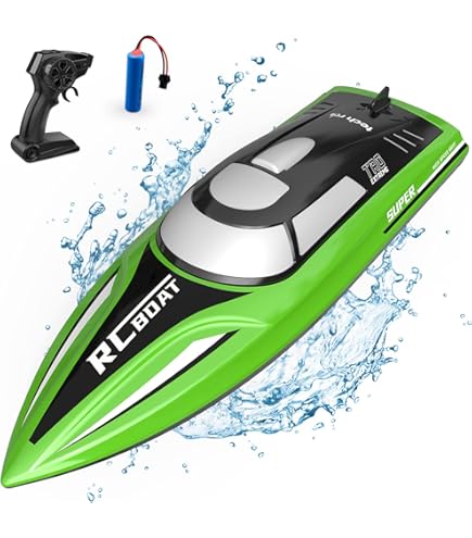 VOLANTEXRC 2.4GHz RC Boot met LED Verlichting - 20 km/u Snelheidsboot voor Zwembad & Meer, 2 Batterijen, Leuk Zwembadspeelgoed voor Kinderen