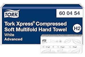 ‎TORK Tork Xpress komprimierte weiche Multifold-Papierhandtücher Weiß H2, Advanced, 2‑lagig, M‑Falz, saugfähig, 6 × 200 Tücher, 600454