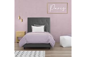 OnNuvo Letto Paris Singolo 80 x 200 PARIS, Grigio Ardesia, Marchio Italiano di Qualità, Doghe INDIPENDENTI Rinforzate, Materiali e Finiture PREMIUM, Sistema Doghe Antirumore, Montaggio Facile e Veloce