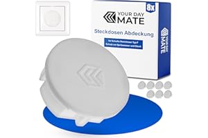 YOUR DAY MATE Steckdosen Abdeckung, 8 Stück, in Weiß, Steckdosenschutz vor Staub, Spritzwasser, für SchuKo Buchse Typ F, Deckel Kappe für Steckdosenleiste, Mehrfachsteckdose, Kabeltrommel, Küche, Werkstatt, Hotel