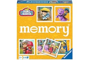Ravensburger Memory Dino Ranch - 20923 - Le Classique du Jeu avec des Images de la Populaire série télévisée Dino Ranch, Jeu de Note pour 2 à 8 Joueurs à partir de 3 Ans