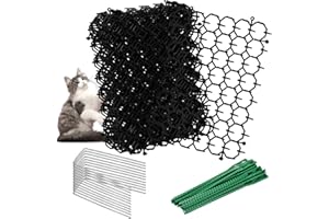 SUCHOOW 12 Pcs Cat Scat Mat Anti Cat Spikes Cat Spikes, Cat Scat Mat with Spikes, ABS Plastic Pet and Dog Deterrent Prickle Mat, Flat Prickle Strip Dig Stopper, with 12 Nails and 20 Cable Ties, for Garden