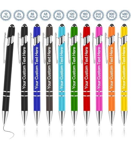 Yananka Custom Personalized Pens With Free Engraving - Up To 500 Pens With Your Text/Business Name, Includes Stylus Tip - View #4
