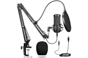 Enocos USB Microphone, Studio Cardioid Condenser Microphone Kit for Gaming, Streaming, Podcasting, YouTube, Recording