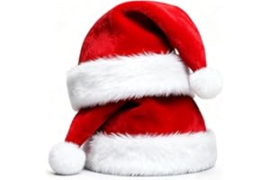 PARPAT Weihnachtsmütze 2er-Set, Plüsch Nikolausmütze aus Doppeltem Samt, Geeignet für Herren/Damen/Kinder & Familie - Ideal für Weihnachtsfeiern, Festtage & Konzerte