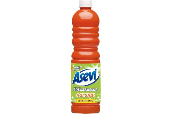 Asevi Fregasuelos Perfumado Naranja 1L pH Neutro para Todo Tipo de Suelos | Fórmula concentrada con aromas cítricos para una limpieza de suelos eficaz y sin necesidad de aclarado